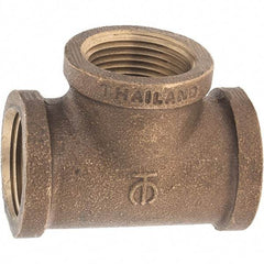 Merit Brass - Class 125, 1" Internal Pipe, Brass Tee - FNPT x FNPT x FNPT - Industrial Tool & Supply