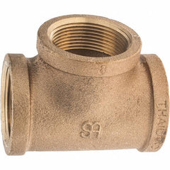 Merit Brass - Class 125, 1-1/2" Internal Pipe, Brass Tee - FNPT x FNPT x FNPT - Industrial Tool & Supply
