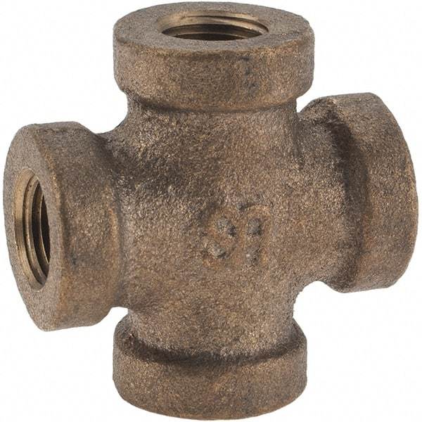 Merit Brass - Class 125, 1/8" Internal Pipe, Brass Cross - All FNPT - Industrial Tool & Supply