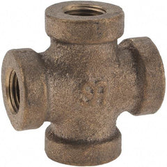 Merit Brass - Class 125, 1/8" Internal Pipe, Brass Cross - All FNPT - Industrial Tool & Supply