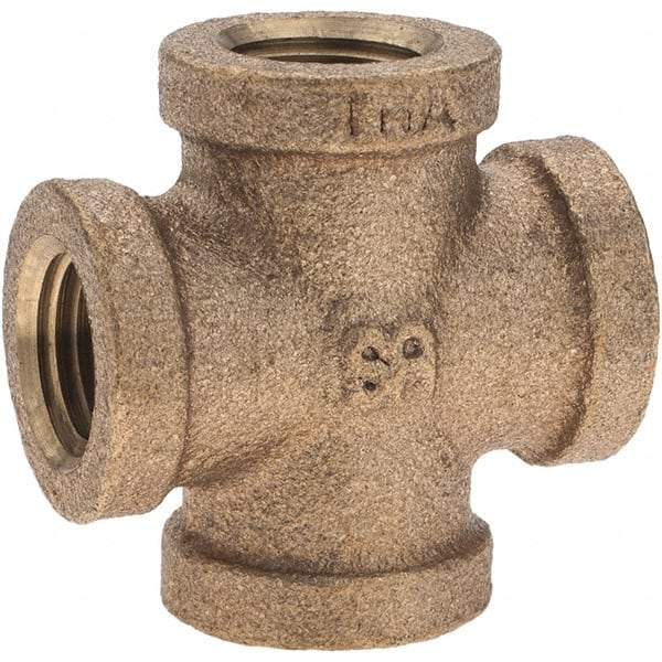 Merit Brass - Class 125, 1/4" Internal Pipe, Brass Cross - All FNPT - Industrial Tool & Supply
