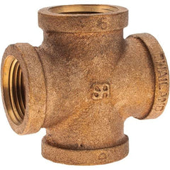 Merit Brass - Class 125, 3/4" Internal Pipe, Brass Cross - All FNPT - Industrial Tool & Supply