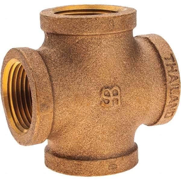 Merit Brass - Class 125, 1" Internal Pipe, Brass Cross - All FNPT - Industrial Tool & Supply