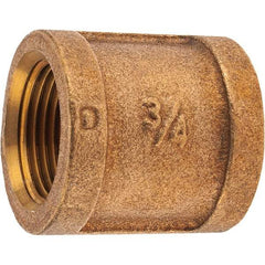 Merit Brass - Class 125, 3/4" Internal Pipe, Brass Coupling - FNPT x FNPT - Industrial Tool & Supply