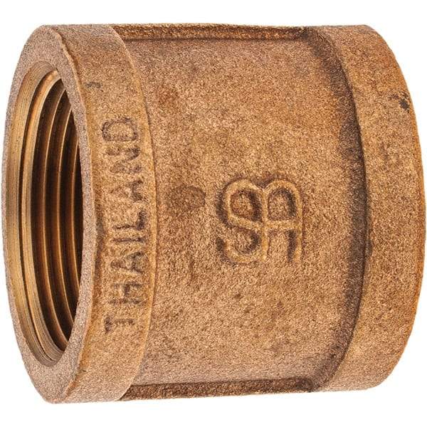 Merit Brass - Class 125, 1-1/4" Internal Pipe, Brass Coupling - FNPT x FNPT - Industrial Tool & Supply