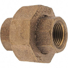Merit Brass - Class 125, 3/8" Internal Pipe, Brass Union - FNPT x FNPT - Industrial Tool & Supply