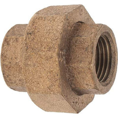 Merit Brass - Class 125, 1/2" Internal Pipe, Brass Union - FNPT x FNPT - Industrial Tool & Supply
