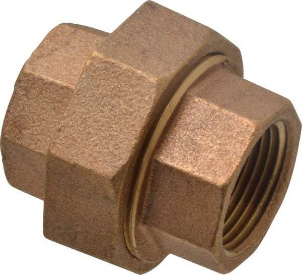 Merit Brass - Class 125, 1" Internal Pipe, Brass Union - FNPT x FNPT - Industrial Tool & Supply