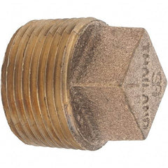 Merit Brass - Class 125, 1" Internal Pipe, Brass Square Head Plug - MNPT - Industrial Tool & Supply