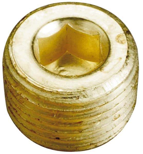 Merit Brass - Class 125, 3/8" Internal Pipe, Lead Free Brass Countersunk Plug - MNPT - Industrial Tool & Supply