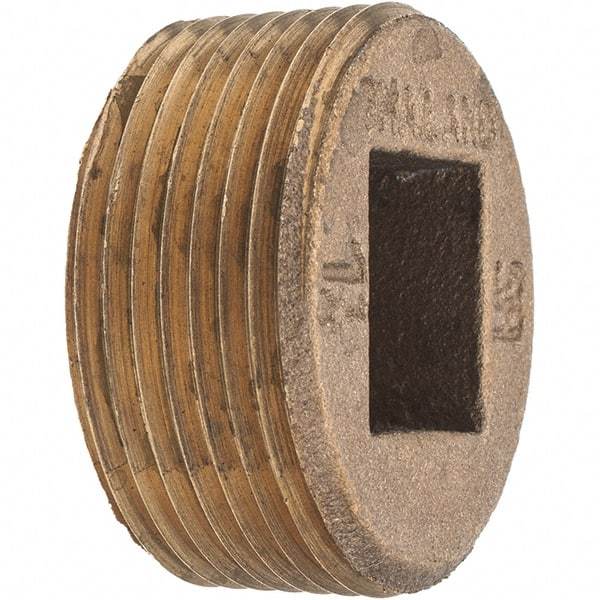 Merit Brass - Class 125, 1-1/4" Internal Pipe, Brass Countersunk Plug - MNPT - Industrial Tool & Supply
