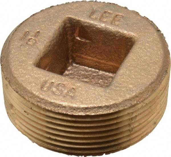 Merit Brass - Class 125, 1-1/2" Internal Pipe, Brass Countersunk Plug - MNPT - Industrial Tool & Supply