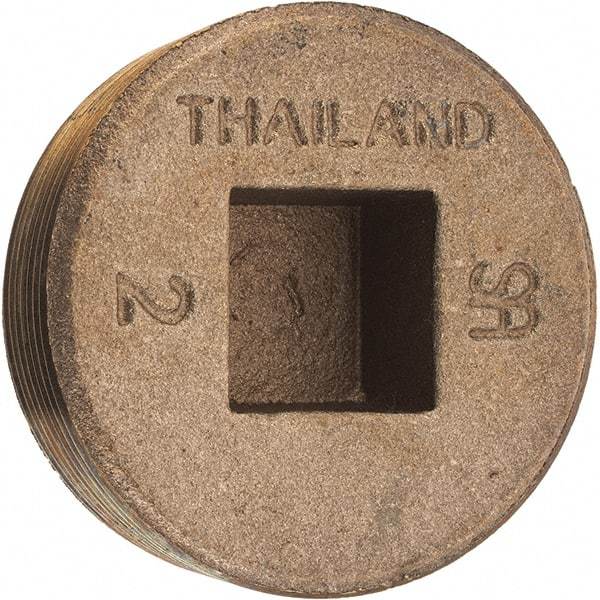 Merit Brass - Class 125, 2" Internal Pipe, Brass Countersunk Plug - MNPT - Industrial Tool & Supply