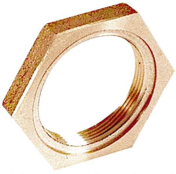 Merit Brass - Class 125, 2" Internal Pipe, Lead Free Brass Locknut - FNPT - Industrial Tool & Supply