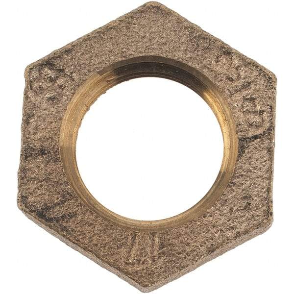 Merit Brass - Class 125, 3/8" Internal Pipe, Brass Locknut - FNPT - Industrial Tool & Supply