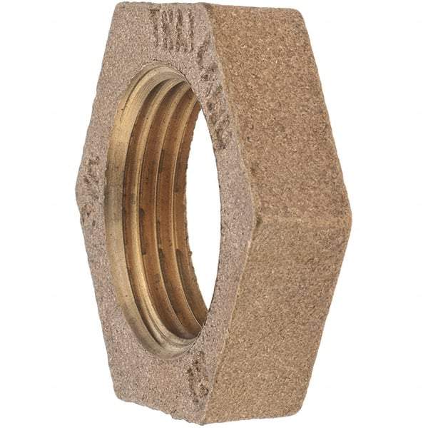 Merit Brass - Class 125, 3/4" Internal Pipe, Brass Locknut - FNPT - Industrial Tool & Supply