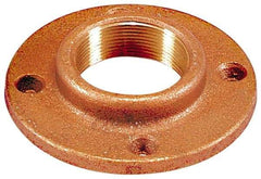 Merit Brass - 2-1/4" Pipe, 4-5/8" OD, 13/16" Hub Length, Brass & Chrome Plated, Companion Pipe Flange - 3-1/2" Across Bolt Hole Centers, 3/4" Bolt Hole, Class 125 - Industrial Tool & Supply