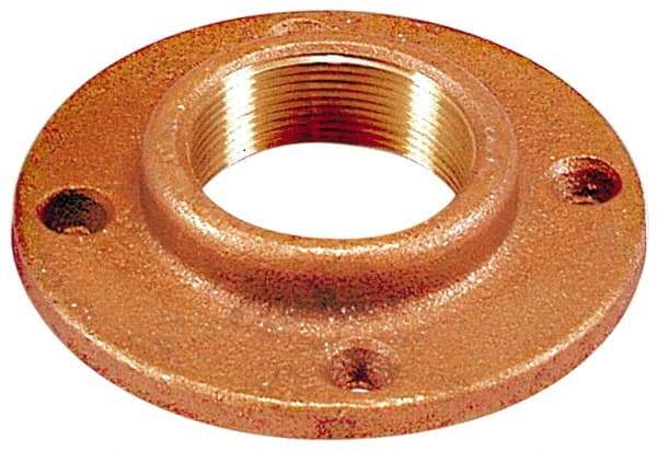 Merit Brass - 3" Pipe, 5" OD, 7/8" Hub Length, Brass & Chrome Plated, Companion Pipe Flange - 3-7/8" Across Bolt Hole Centers, 3/4" Bolt Hole, Class 125 - Industrial Tool & Supply