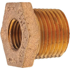 Merit Brass - Class 125, 1/2 x 1/4" Internal Pipe, Brass Hex Bushing - MNPT x FNPT - Industrial Tool & Supply