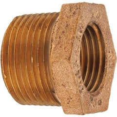 Merit Brass - Class 125, 3/4 x 1/2" Internal Pipe, Brass Hex Bushing - MNPT x FNPT - Industrial Tool & Supply