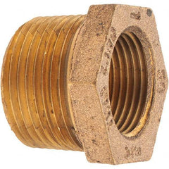 Merit Brass - Class 125, 1 x 3/4" Internal Pipe, Brass Hex Bushing - MNPT x FNPT - Industrial Tool & Supply