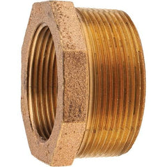 Merit Brass - Class 125, 2 x 1-1/2" Internal Pipe, Brass Hex Bushing - MNPT x FNPT - Industrial Tool & Supply