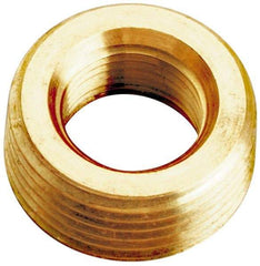 Merit Brass - Class 125, 3/8 x 1/4" Internal Pipe, Lead Free Brass Face Bushing - MNPT x FNPT - Industrial Tool & Supply