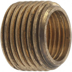 Merit Brass - Class 125, 1/2 x 3/8" Internal Pipe, Brass Face Bushing - MNPT x FNPT - Industrial Tool & Supply