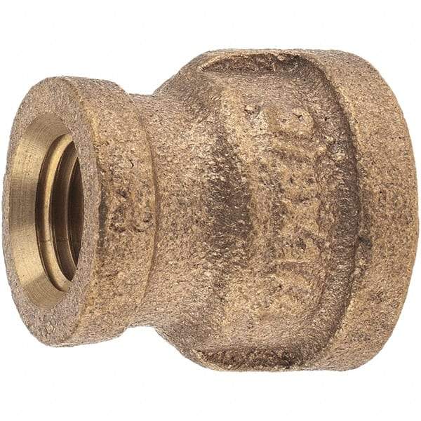 Merit Brass - Class 125, 3/8 x 1/4" Internal Pipe, Brass Reducing Coupling - FNPT x FNPT - Industrial Tool & Supply