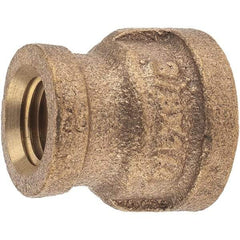 Merit Brass - Class 125, 3/8 x 1/4" Internal Pipe, Brass Reducing Coupling - FNPT x FNPT - Industrial Tool & Supply