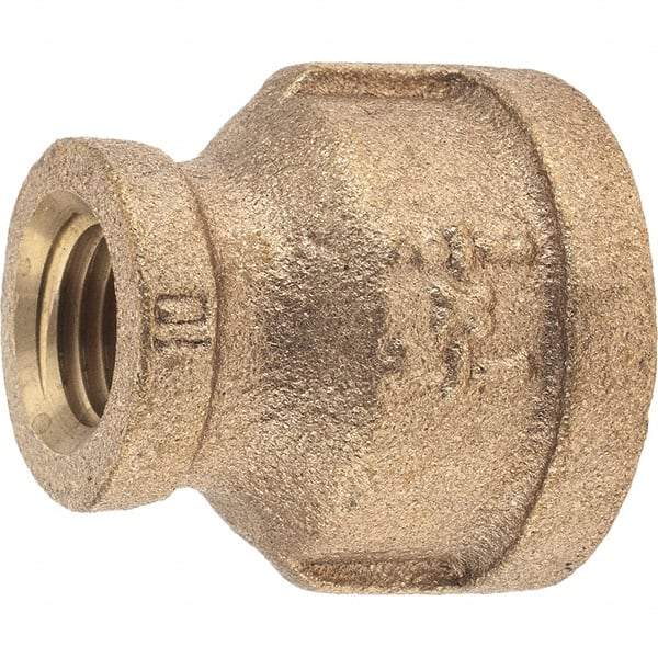 Merit Brass - Class 125, 1/2 x 1/4" Internal Pipe, Brass Reducing Coupling - FNPT x FNPT - Industrial Tool & Supply