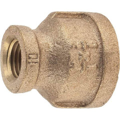 Merit Brass - Class 125, 1/2 x 1/4" Internal Pipe, Brass Reducing Coupling - FNPT x FNPT - Industrial Tool & Supply
