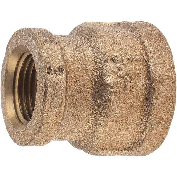 Merit Brass - Class 125, 1/2 x 3/8" Internal Pipe, Brass Reducing Coupling - FNPT x FNPT - Industrial Tool & Supply