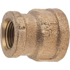 Merit Brass - Class 125, 1/2 x 3/8" Internal Pipe, Brass Reducing Coupling - FNPT x FNPT - Industrial Tool & Supply