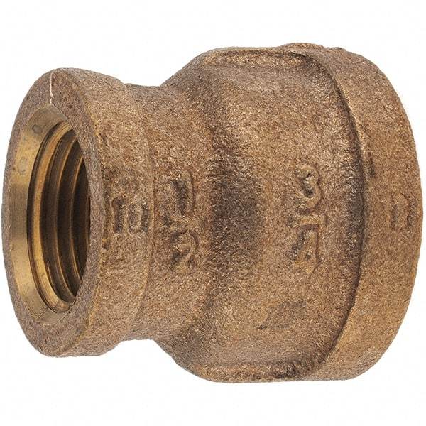 Merit Brass - Class 125, 3/4 x 1/2" Internal Pipe, Brass Reducing Coupling - FNPT x FNPT - Industrial Tool & Supply