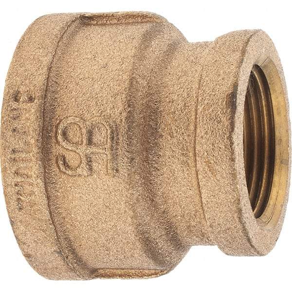 Merit Brass - Class 125, 1-1/4 x 1" Internal Pipe, Brass Reducing Coupling - FNPT x FNPT - Industrial Tool & Supply