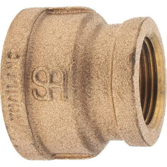 Merit Brass - Class 125, 1-1/4 x 1" Internal Pipe, Brass Reducing Coupling - FNPT x FNPT - Industrial Tool & Supply