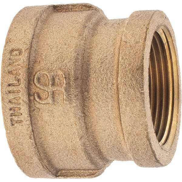 Merit Brass - Class 125, 1-1/2 x 1-1/4" Internal Pipe, Brass Reducing Coupling - FNPT x FNPT - Industrial Tool & Supply