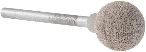 Norton - 1/2" Head Diam x 1/2" Thickness, B121, Ball End, Mounted Point - Medium Grade, 80 Grit, 62,420 RPM - Industrial Tool & Supply