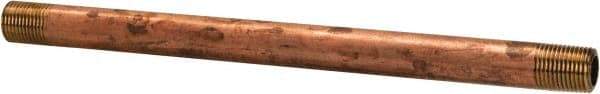 Merit Brass - 5-1/2" Long, 1/8" Pipe Threaded Brass Pipe Nipple - NPT Thread, Red Brass - Industrial Tool & Supply