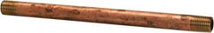 Merit Brass - 5-1/2" Long, 1/8" Pipe Threaded Brass Pipe Nipple - NPT Thread, Red Brass - Industrial Tool & Supply