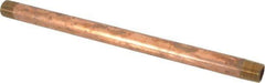 Merit Brass - 10" Long, 3/8" Pipe Threaded Brass Pipe Nipple - NPT Thread, Red Brass - Industrial Tool & Supply
