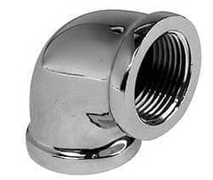 Merit Brass - Class 125, 3/8" Internal Pipe, Red Brass & Chrome 90° Street Elbow - FNPT x FNPT - Industrial Tool & Supply