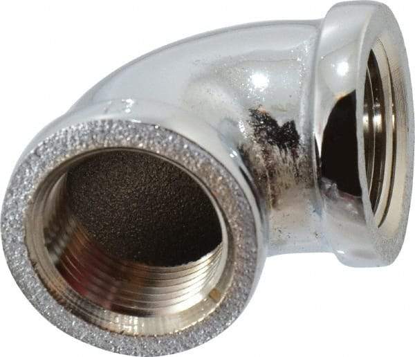 Merit Brass - Class 125, 3/4" Internal Pipe, Red Brass & Chrome 90° Street Elbow - FNPT x FNPT - Industrial Tool & Supply