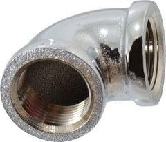 Merit Brass - Class 125, 3/4" Internal Pipe, Red Brass & Chrome 90° Street Elbow - FNPT x FNPT - Industrial Tool & Supply