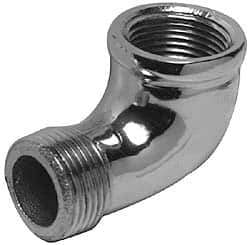 Merit Brass - Class 125, 3/4" Internal Pipe, Red Brass & Chrome 90° Street Elbow - FNPT x MNPT - Industrial Tool & Supply