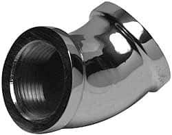 Merit Brass - Class 125, 3/4" Internal Pipe, Red Brass & Chrome 45° Street Elbow - FNPT x FNPT - Industrial Tool & Supply