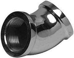 Merit Brass - Class 125, 3/8" Internal Pipe, Red Brass & Chrome 45° Street Elbow - FNPT x FNPT - Industrial Tool & Supply