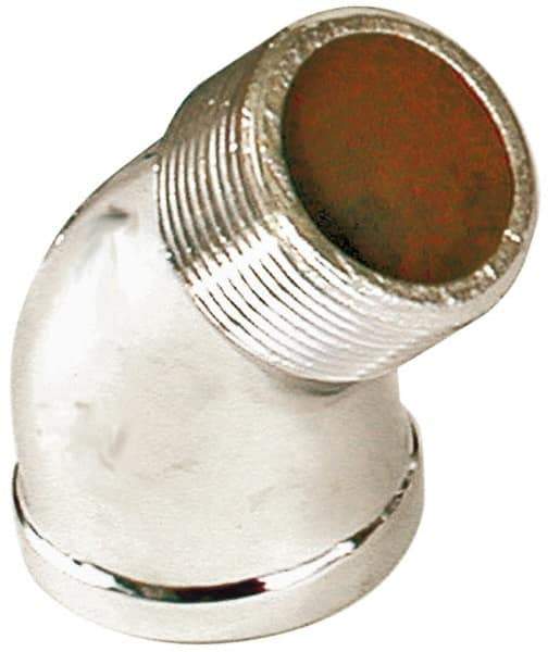 Merit Brass - Class 125, 3/8" Internal Pipe, Red Brass & Chrome 45° Street Elbow - FNPT x MNPT - Industrial Tool & Supply