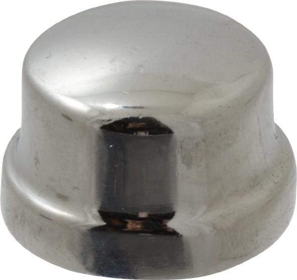 Merit Brass - Class 125, 3/8" Internal Pipe, Red Brass & Chrome End Cap - FNPT - Industrial Tool & Supply